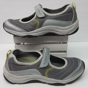 Vionic 334 Sunset Women's Size 5 Gray Mary Jane Adjustable Strap Comfort Shoes
